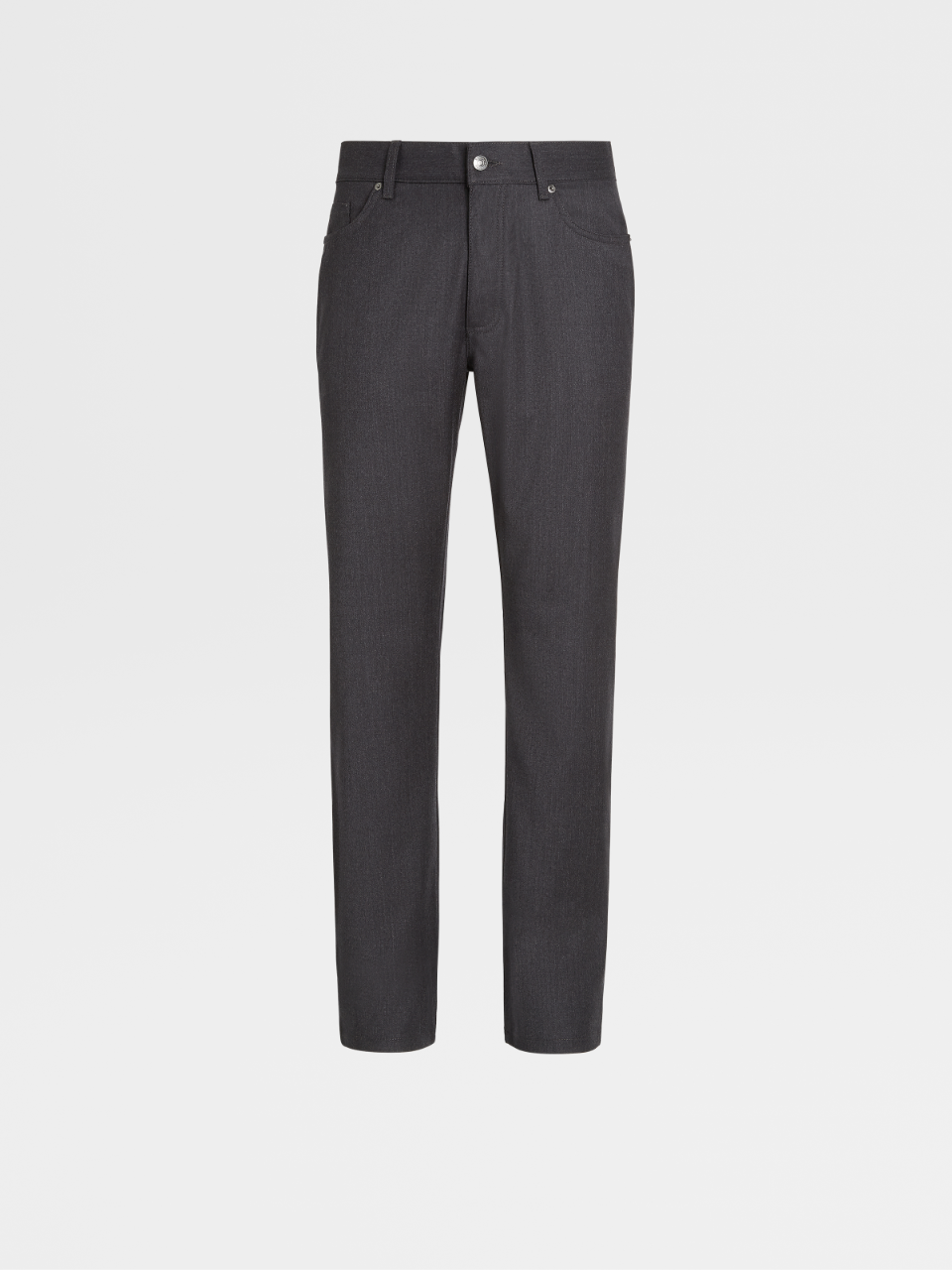Wool Flannel Dark Grey 5-Pocket Jeans